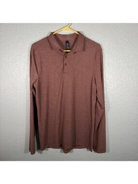 Lululemon Evolution Heathered Plum Long Sleeve Polo Shirt Men’s Size Medium